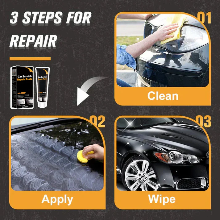 Car Scratch Repair Paste (Easy Application, Quick Drying & Invisible Finish)